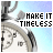 identical pocket watch icons with 'MAKE IT TIMELESS' text, each showing a light blue background and silver-toned watch face