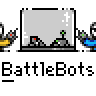 Animated pixel art contact sheet showing BattleBots-themed buddy icons with robot combat scenes and character animations across multiple frames.
