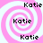 A static image with four identical pink and white spiral patterns arranged in a , each containing the text "Katie" at multiple positions