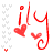 Red cursive 'ily' text with heart symbols on a white background, repeated in a pattern