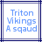Two side-by-side pixelated text with blue lettering on white backgrounds, framed by dark and light purple borders