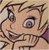 Pixelated cartoon-style icon of a character's face with large eyes and brown hair, rendered in low resolution on a light background.