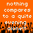 Pixelated orange background with white text reading "nothing compares to a quite evening alone!!!" and black pixelated shapes at the bottom.