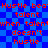 Red pixelated text repeats 'Hustle bea' and 'talent when talent doesn't hustle' on a blue checkered background.