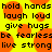 Yellow background with orange circular shapes and repeated black pixelated text phrases.