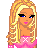 Pixel art contact sheet showing three frames of a blonde cartoon character in pink and green attire with visible text elements "Fire dont", "stand a chance!", and "I'm so HOTT".