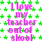 A static image with repeating pink text on a green star-patterned background, featuring the phrase "I love my teacher out of skool" in pixelated font.