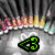 Animated icon with a heart-shaped 'B' symbol changing background across four distinct scenes.