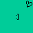 A static image with a teal background featuring three black pixelated icons: one heart at the top center and two smiley faces on either side.