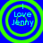 Four circular green rings with blue background, each containing 'I Love Jenny' text in light blue; ring count varies per quadrant.