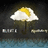 Pixelated static image of a white cloud with yellow sun rays, dark umbrella handle below, and two horizontal bars on either side against dark background.