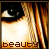 six pixelated images showing a woman's eye and hair with the word 'beauty' at the bottom, each frame displaying slight variations in lighting or position