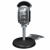 Animated sequence of a vintage microphone icon with three vertical positions showing slight movement.