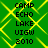 Green background with yellow diamond lattice pattern, repeated text blocks in black pixelated font across four