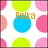 Pixelated icon with colorful circles and orange text reading Polka on left, Spots on right.