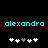 Two side-by-side pixelated displays of the name 'alexandro' in cyan text above of white and gray plus signs on a black background