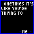 A 3x3 contact sheet of nine animated frames showing a pixelated blue line drawing on black background with white text "SOMETIMES IT'S LIKE YOU'RE TRYING TO" and small "ME" text, each frame displaying slight variations in the blue lines' position.