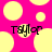 Pink background with yellow circles and two instances of the name Taylor in black text.