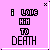 Animated contact sheet of 21 frames showing a pixelated text animation on pink background with 'I LOVE HIM TO DEATH' text changing across frames.