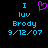 Pixelated blue text and a purple heart symbol on black background, with identical static left and right sections.