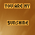 Animated sequence of pixelated text 'YOU ARE MY SUNSHINE' with varying letter distortions across frames on a brown gradient background.
