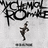 Pixelated black-and-white image with stylized text above a small figure in mid-air pose and horizontal bar below.