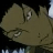 Pixelated close-up of a character's face with closed eyes, brown hair, and a neutral expression against a dark background.