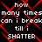 Pixelated text repeats across a black background with red geometric overlays, forming a mirrored pattern of phrases.