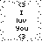 Pixelated black-and-white animation with repeated text and symbols arranged in a pattern, showing subtle frame-by-frame changes in dot placement and symbol positioning