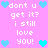 Pixelated text and heart symbols on a pink background with no visible animation changes.