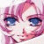 Pixelated anime-style face with pink hair and blue eyes on left, green background with 'Original Icons .com' text on right.