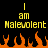 Yellow pixelated text reading "I am Malevolent" appears above orange flames on a black background.