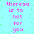 Pixelated text repeats 'theresa is to hot for you' in pink on a light blue background with green dots.
