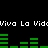 Green audio equalizer bars pulse beneath repeated white text on a black background, with the text 'Viva La Vidd' appearing in two horizontal