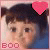 A 2x1 contact sheet of a pixelated animated buddy icon featuring a child with pigtails and a pink heart, alongside green text reading "Original Icons .com" on a dark background.