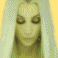 Pixelated avatar of a woman with closed eyes and long white hair, displayed in six color variations across a