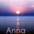 Sunset over water with reflection, text 'Anna' below; two identical show the sun's vertical position shifting slightly between frames