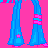 Pixel art contact sheet showing a character with blonde hair, blue cap, and pink/blue outfit across multiple frames with text variations on 'Single' in different color schemes.