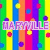 Pixelated image with vertical rainbow stripes and scattered colored dots, featuring text overlays 'MARVINLE', 'REBELS', and 'CHEERLEADER' in distinct fonts.
