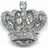 Pixelated grayscale crown with three rounded arches, a central vertical spike, and scattered white highlights on its surface.