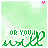 Green background with white text 'FOR YOU!' and green cursive script below, featuring a small pink heart that moves across the top-right area.
