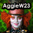 Animated icon featuring a character with red hair and a red hat, a Cheshire Cat, and a landscape with a figure in water, all with overlaid text.
