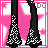 Pixelated cartoon character with blonde hair and blue eyes in pink outfit, showing legs, torso, and head in separate with text "Blondes are the Best!" on pink starry background