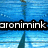 Blue water background with vertical lines and a black banner reading 'aronimink swimming' above a digital clock showing 08.