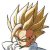 Pixelated character with spiky brown hair, closed eyes, and a red mark on the face against white background.