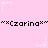 Pink background with repeated black text 'x Czarina x' and white star-shaped pixel art elements scattered across the image.