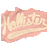 Animated pink fabric banner with 'Hello Kitty' text in beige script, showing a subtle motion change between