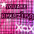 A pink -patterned background with repeated text and symbols, featuring 'YOU ARE' in dark purple rectangles above 'RWARZING' in white pixelated letters