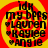Four identical circular icons with red and yellow spiral backgrounds display black text listing names beneath "Idk my bffs".