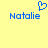 Blue pixelated text 'Natalie' appears twice on a yellow background with a blue heart symbol above the left instance.